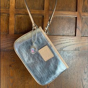 Metallic Coach Wristlet